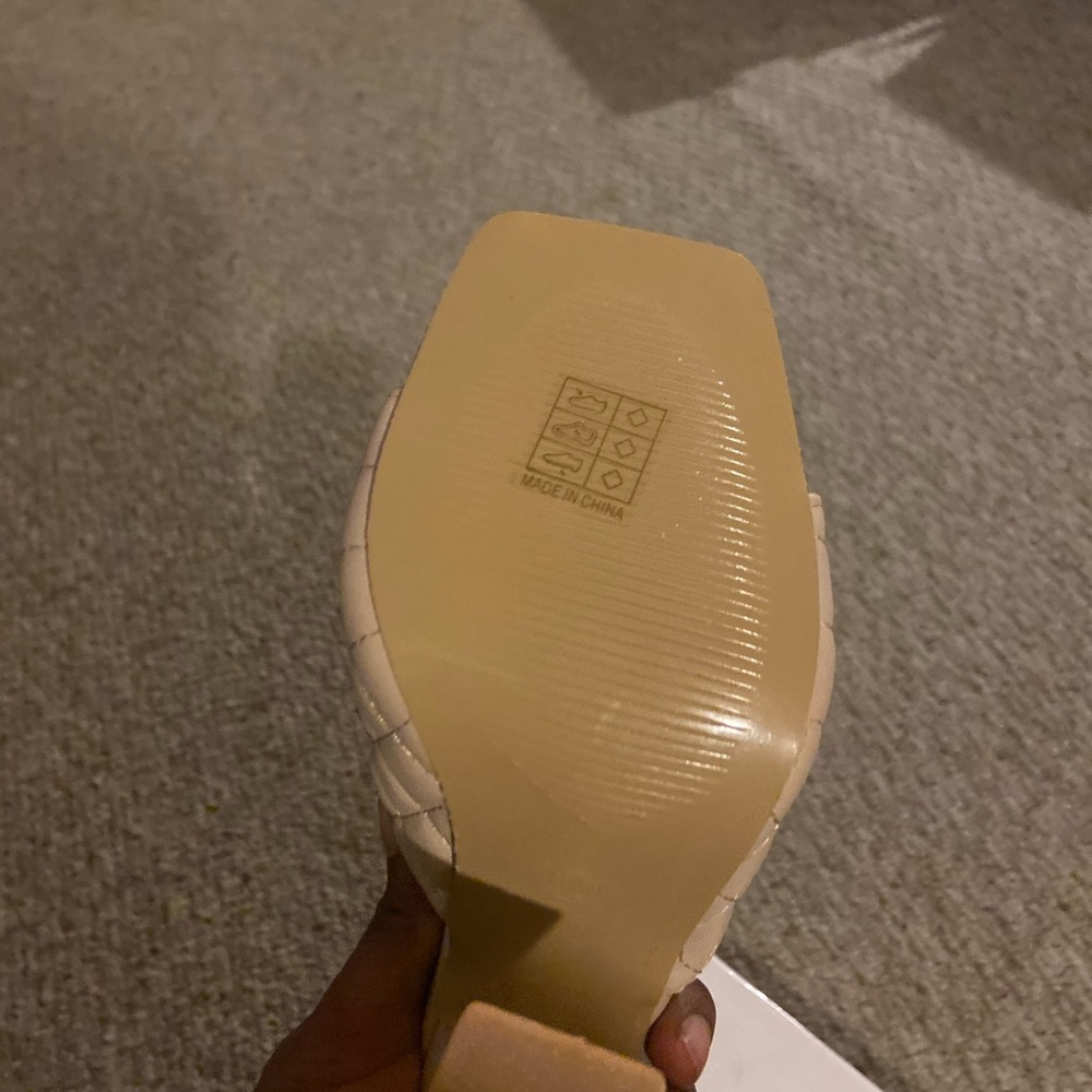 Beige Open Toe Heels - Picture 3 of 4